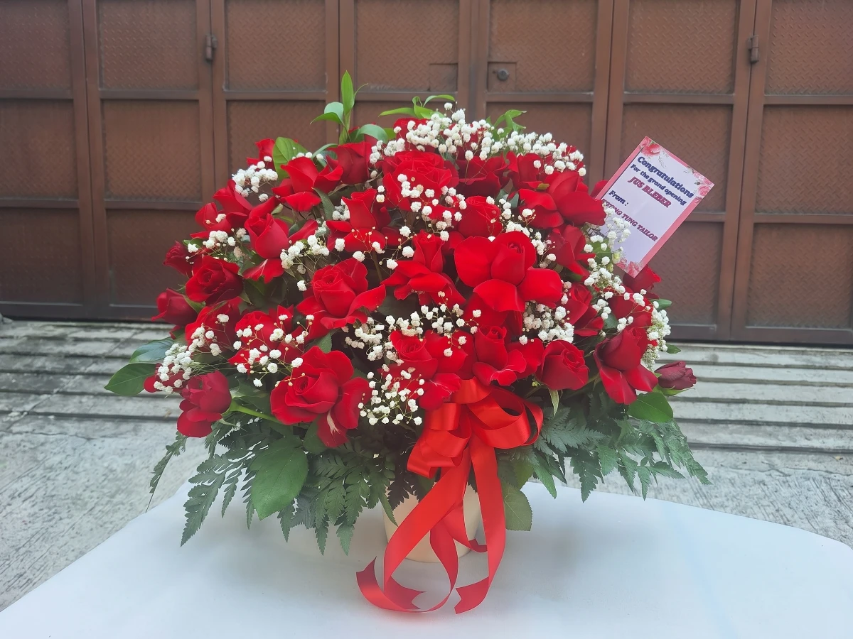 Bunga meja congratulations merah BM-02