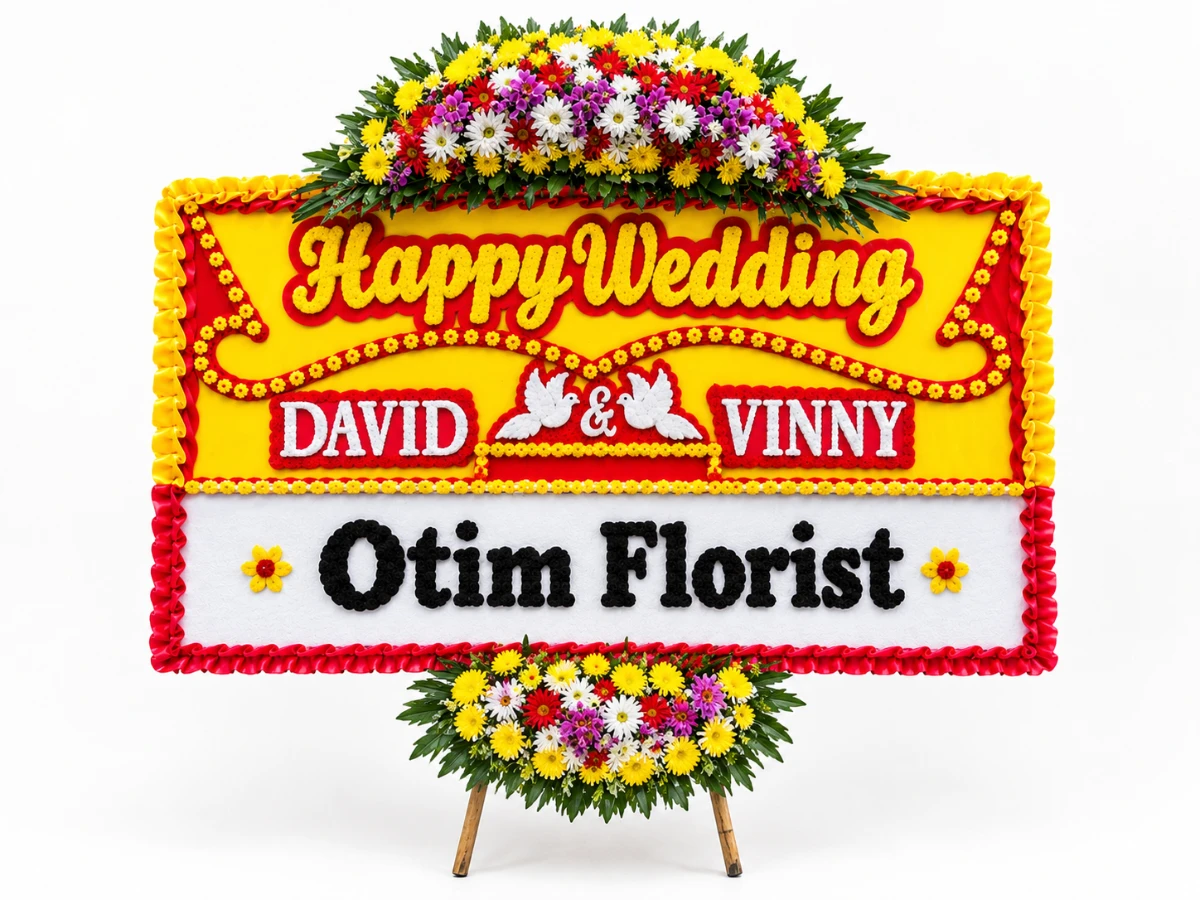 Bunga papan happy wedding BP-07